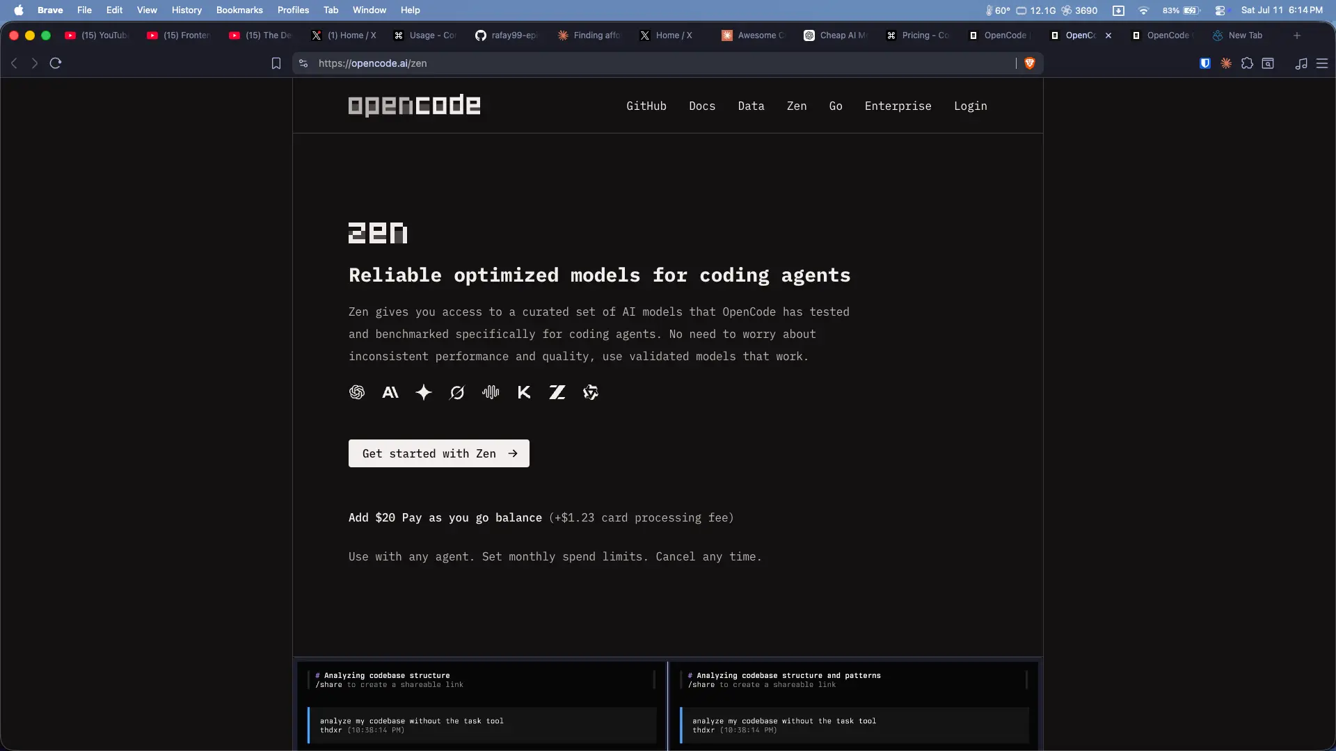 OpenCode running one of the budget models in my workflow
